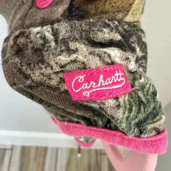 Carhartt Camo Snap Button Onsie Baby Girl Size 6 M‎ Baby Pink Camo 100% Cotton - Picture 6 of 10